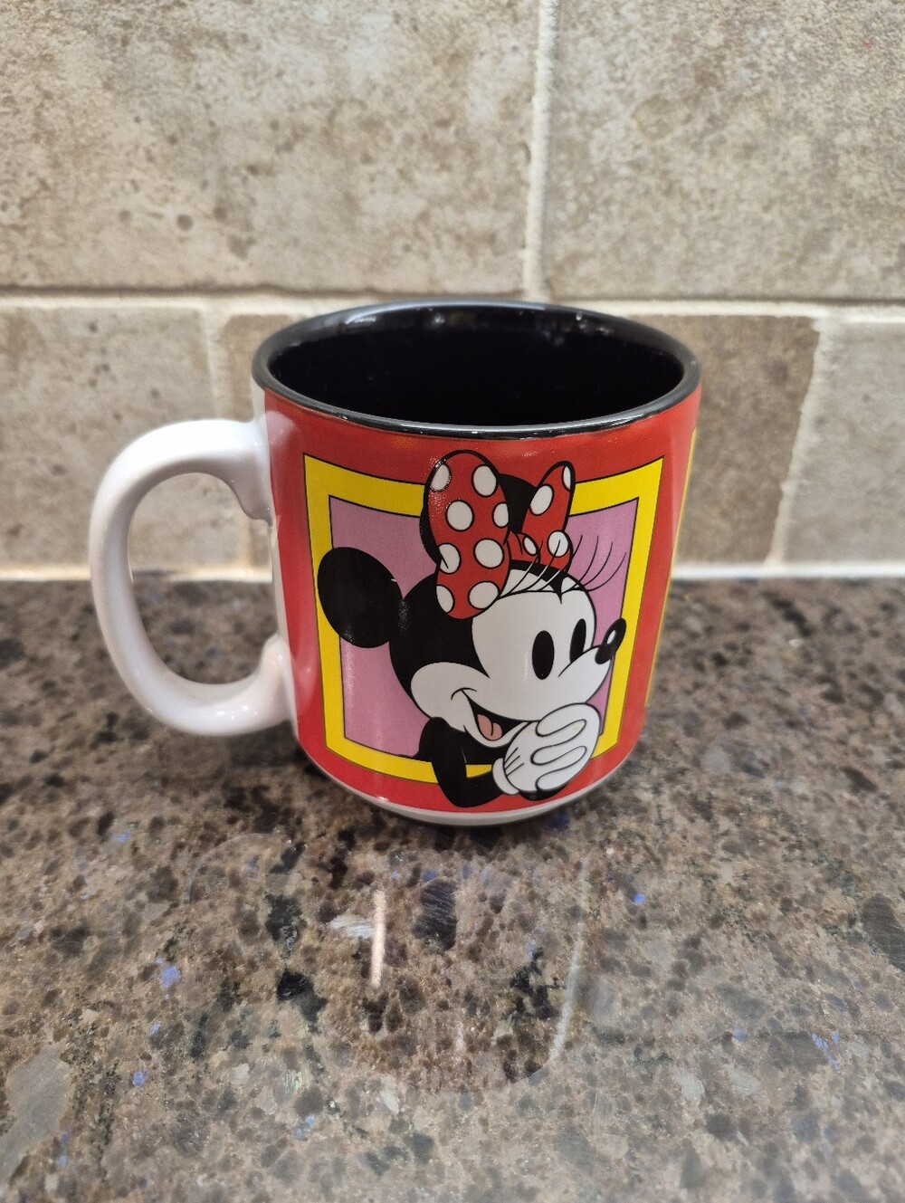Vintage Retro Disney Coffee Mug Ceramic Minnie Mouse Faces Tea Cup 12 oz